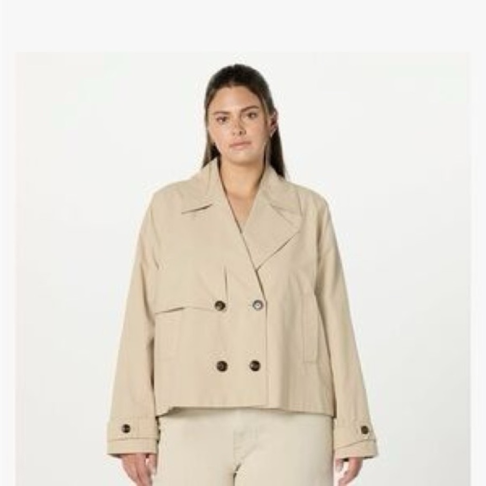 The Drop Womens Mara Cropped Trench.  Size 3X.  New with tag.